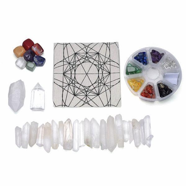 7 Chakra Metatrons Cube Crystal Grid Kit Crystals