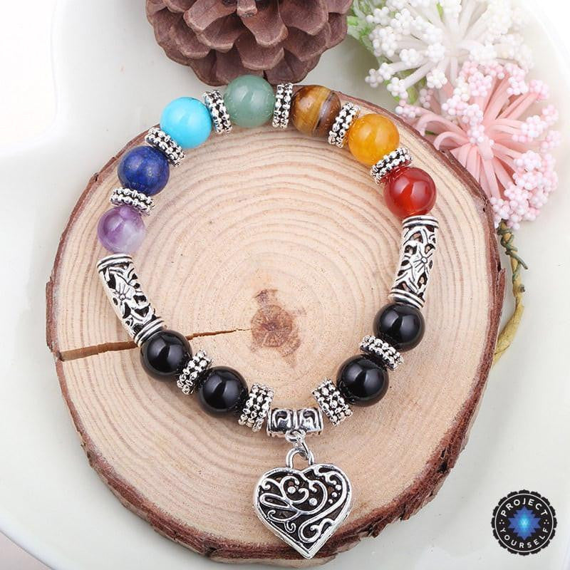 7 Chakra Reiki Healing Heart Bracelet Bracelet