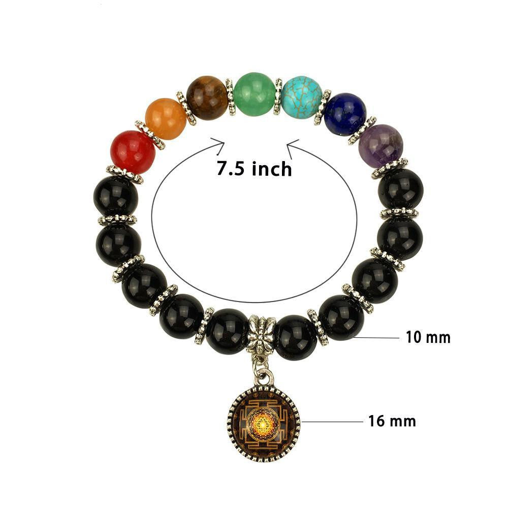 7 Chakra Sacred Sri Yantra Charm Bracelet Bracelet