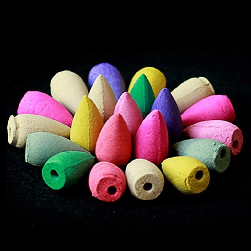 70pcs Aromatic Bullet Head Backflow Incense Cones for Backflow Burner Mixed Incense