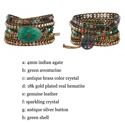 Vintage Style Green Aventurine Bracelet