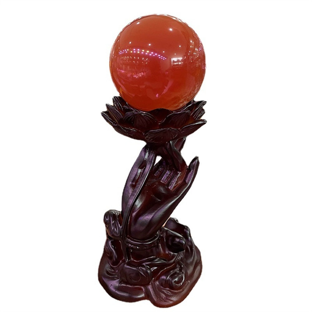 Lotus Guanyin Buddha Hand Crystal Ball Base