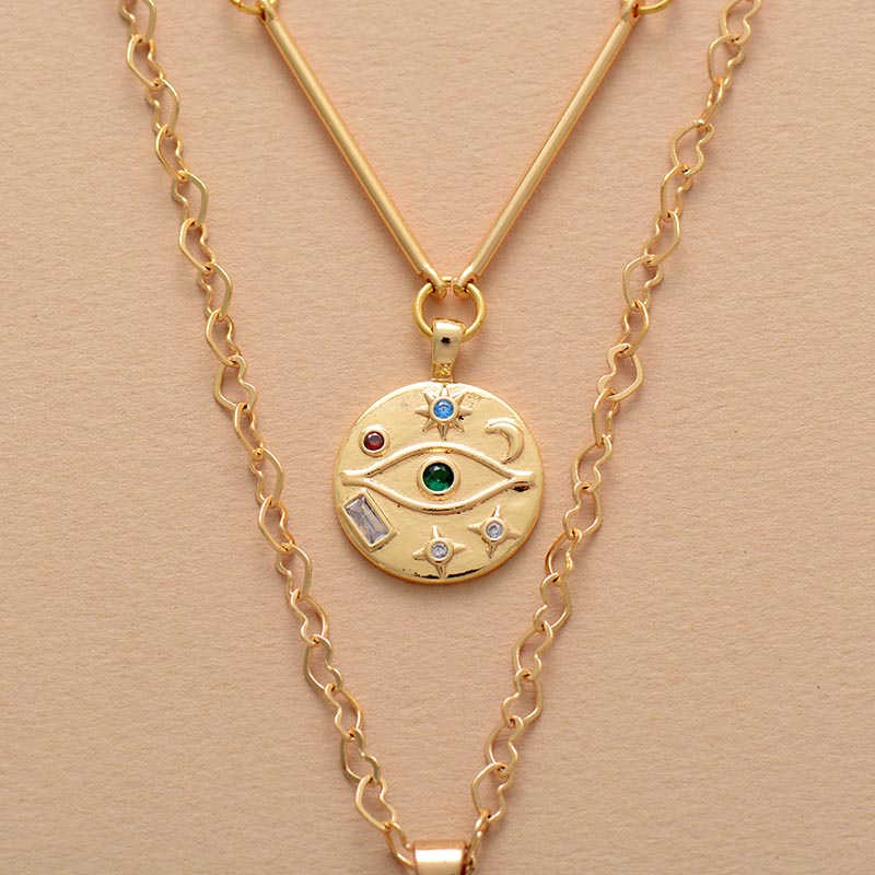 Evil Eye Chokers Zirconia Chain Necklaces