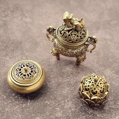 Antique Qilin Brass Censer