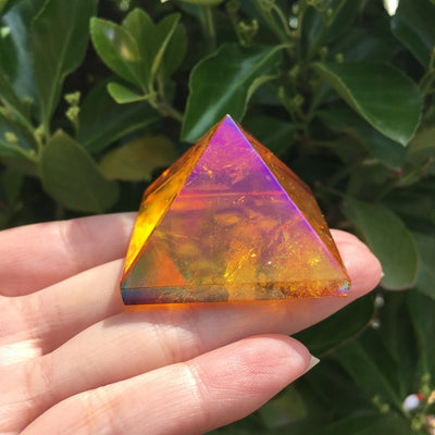 Sacred Healing Amber Pyramid