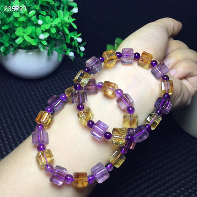 Ametrine Cube Beads Bracelet