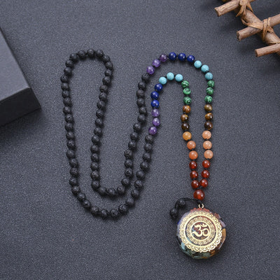 7 Chakra Healing Om Orgone Necklace