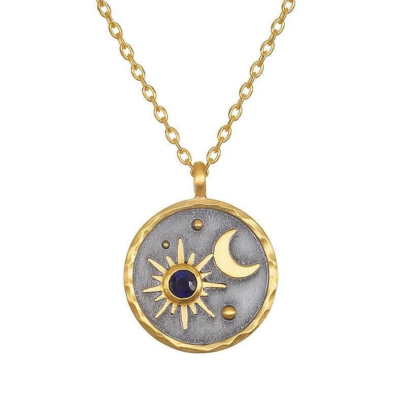 Sun and Moon Birthstone Necklace