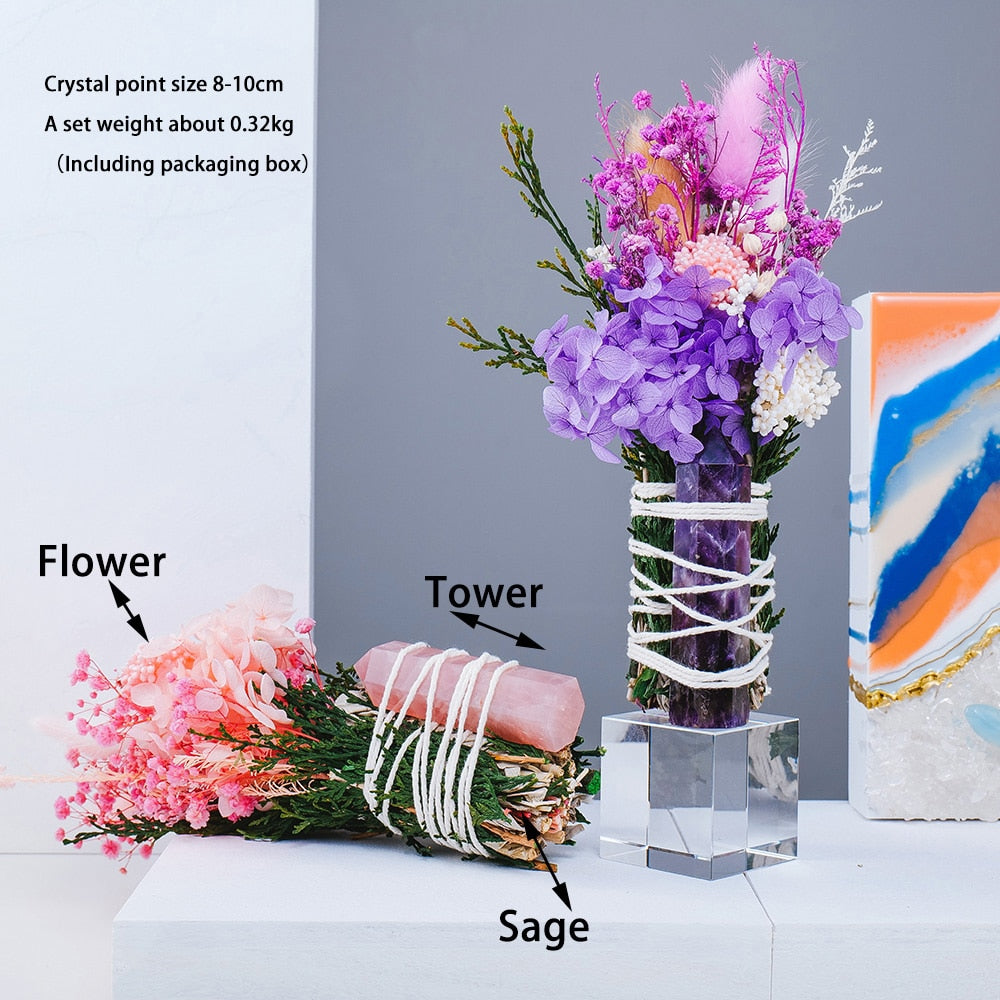 Sage Bouquet Crystal Flower