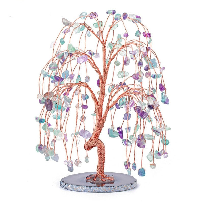 SUNYIK Tumbled Gemstone denaro albero bonsai Lucky SUNYIK Tumbled Gemstone denaro albero bonsai Lucky