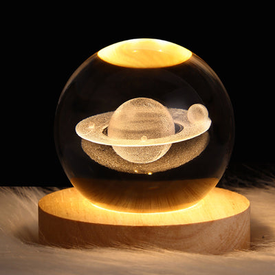 Glowing Saturn Moon Crystal Ball Lamp
