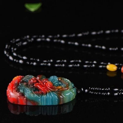 Natural Jade Dragon Necklace