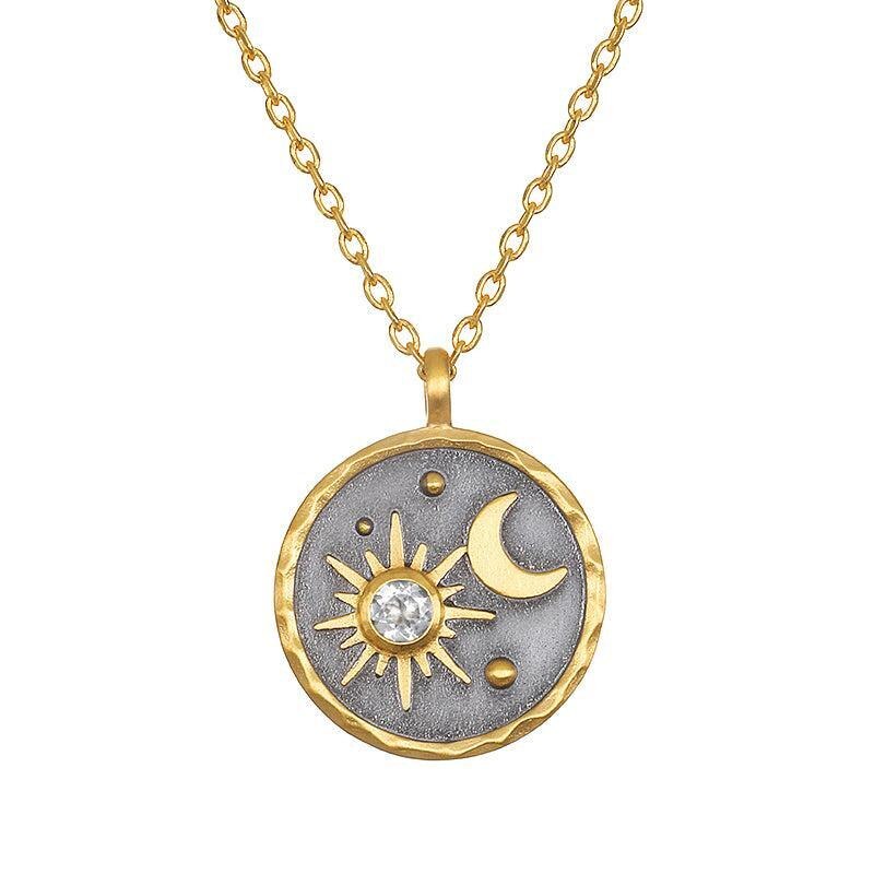 Sun and Moon Birthstone Necklace