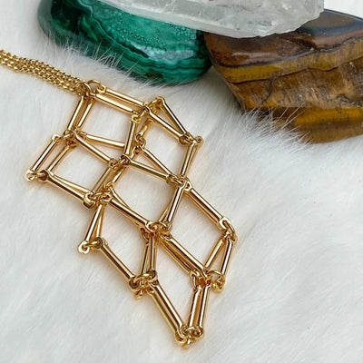 Healing Heart Crystal Net Pocket Necklace