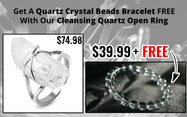 Cleansing Quartz Open Ring + FREE Quartz Bracelet