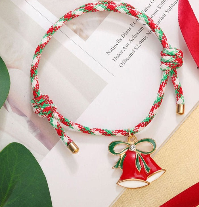 Christmas Bell Red and Green Bracelet