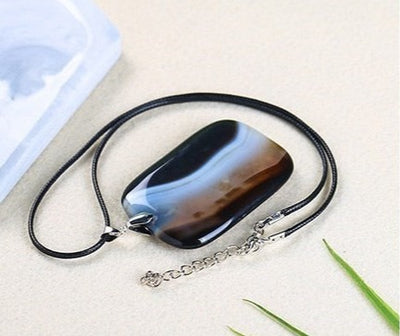 Black Striped Agate Necklace of Strength