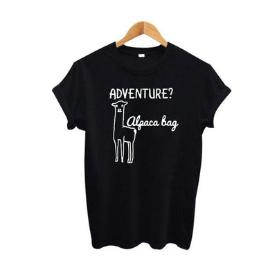 Adventurous Alpaca T-Shirt Black / S Clothing