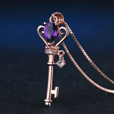 Amethyst Key of Transformation Necklace Necklace