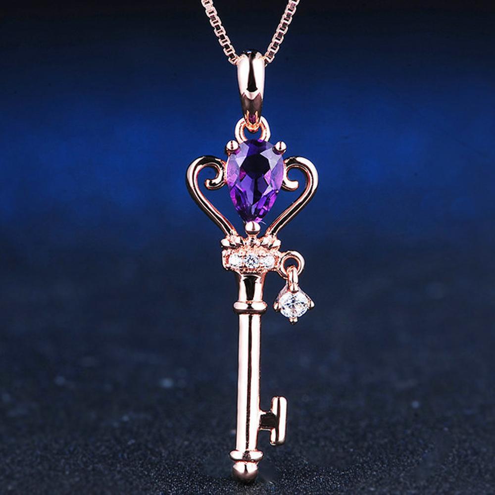 Amethyst Key of Transformation Necklace Necklace
