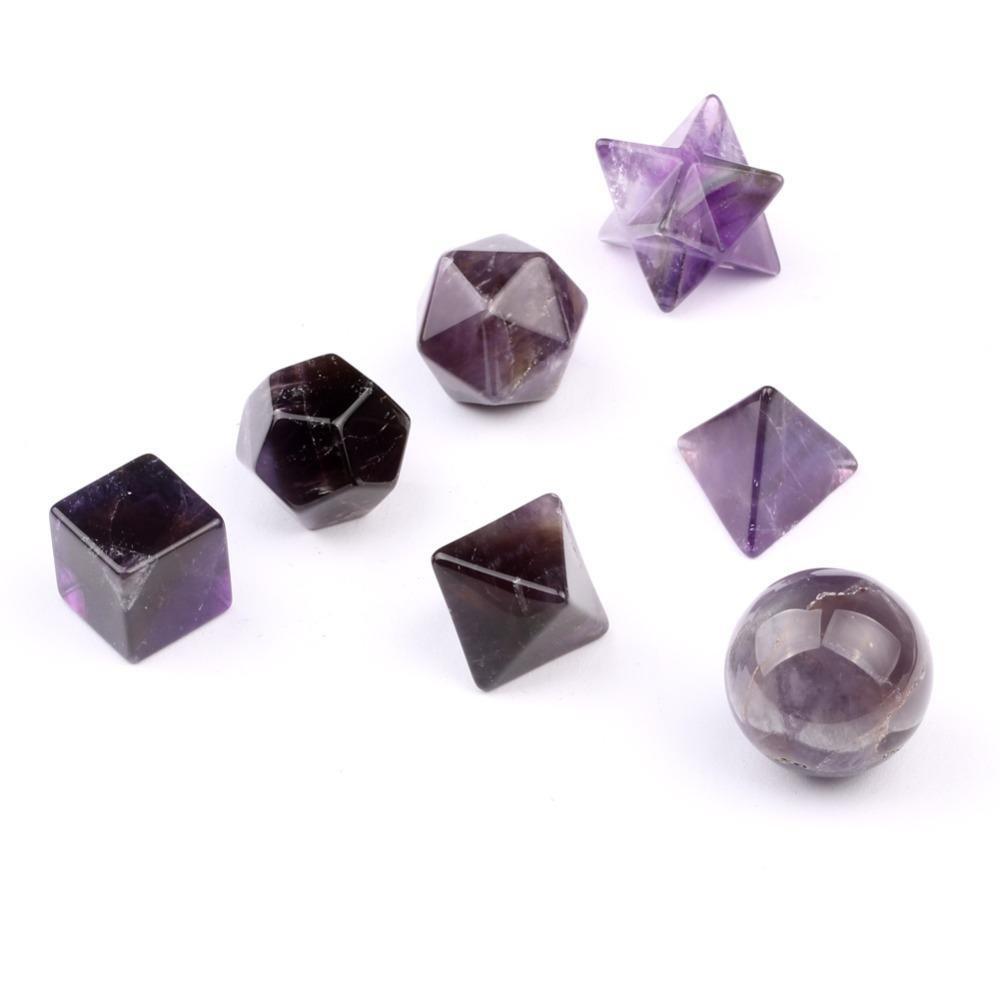 Amethyst Platonic Solids Sacred Geometry Set – Project Yourself