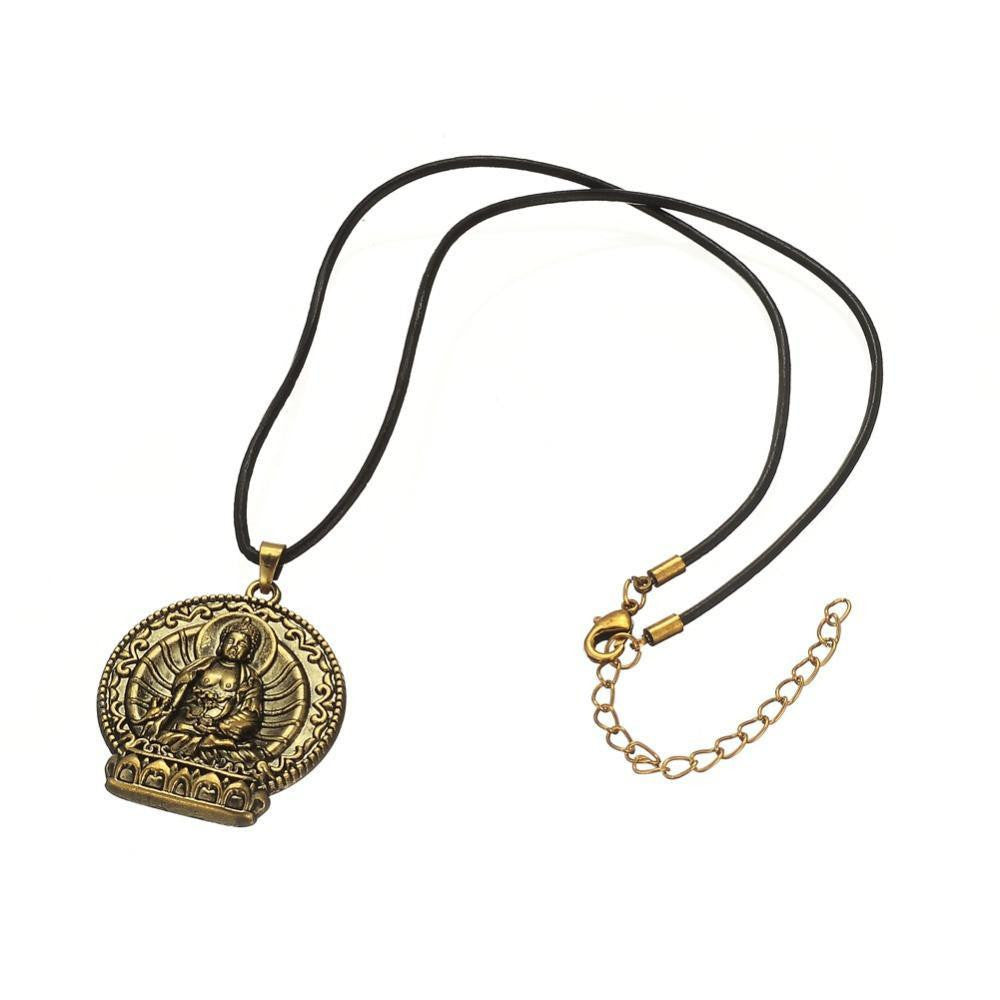 Antique Bronze Buddha Pendant Necklace Necklace