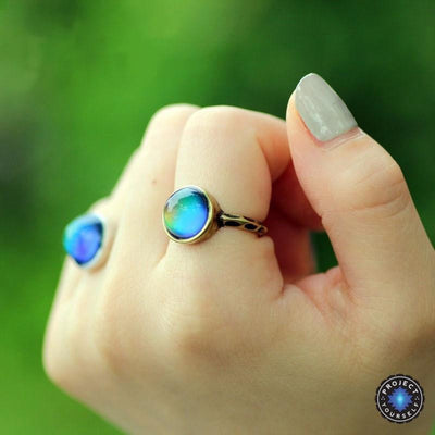 Antique Bronze Plated Mood Ring 7 Rings