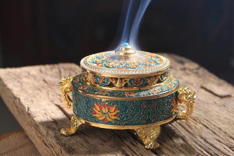 Antique Royal Tibetan Lotus Incense Burner Incense Holder