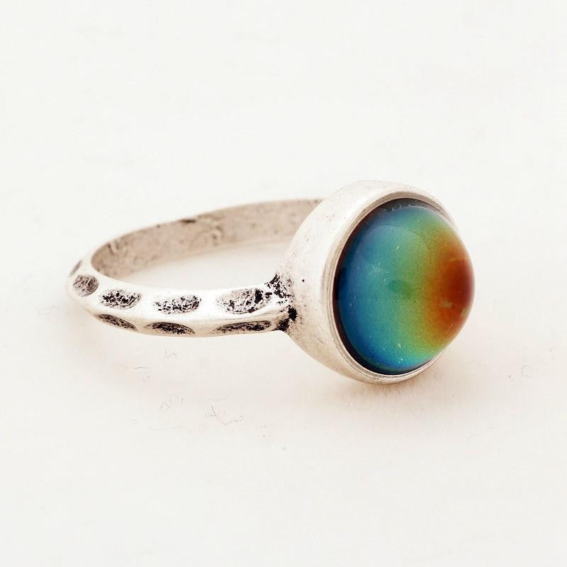 Antique Silver Plated Mood Ring Rings