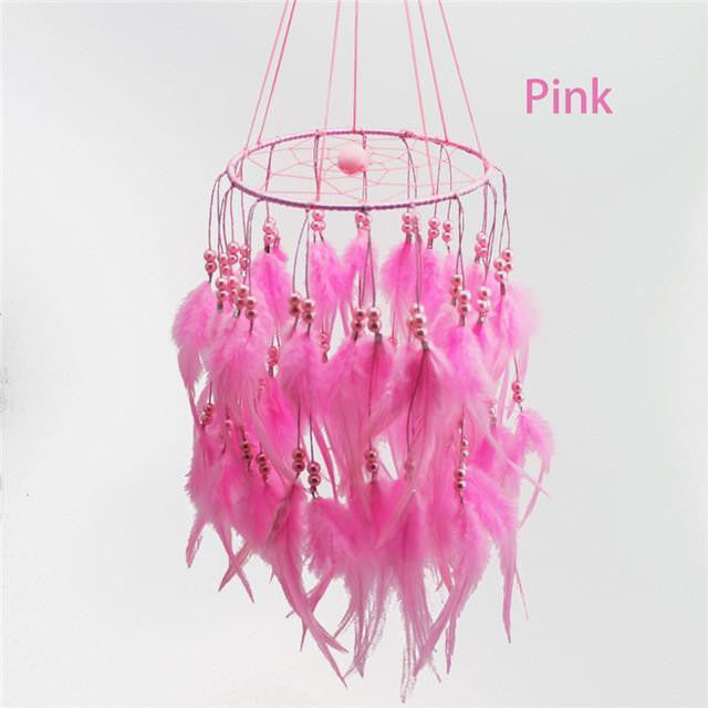 Beautiful Chandelier Dream Catcher Pink / 45cm Dreamcatchers