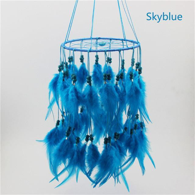 Beautiful Chandelier Dream Catcher Sky Blue / 45cm Dreamcatchers