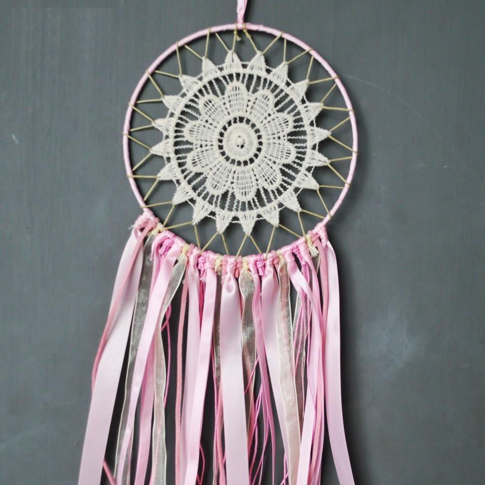 Beautiful Pink Lace Ribbon Dream Catcher – Project Yourself