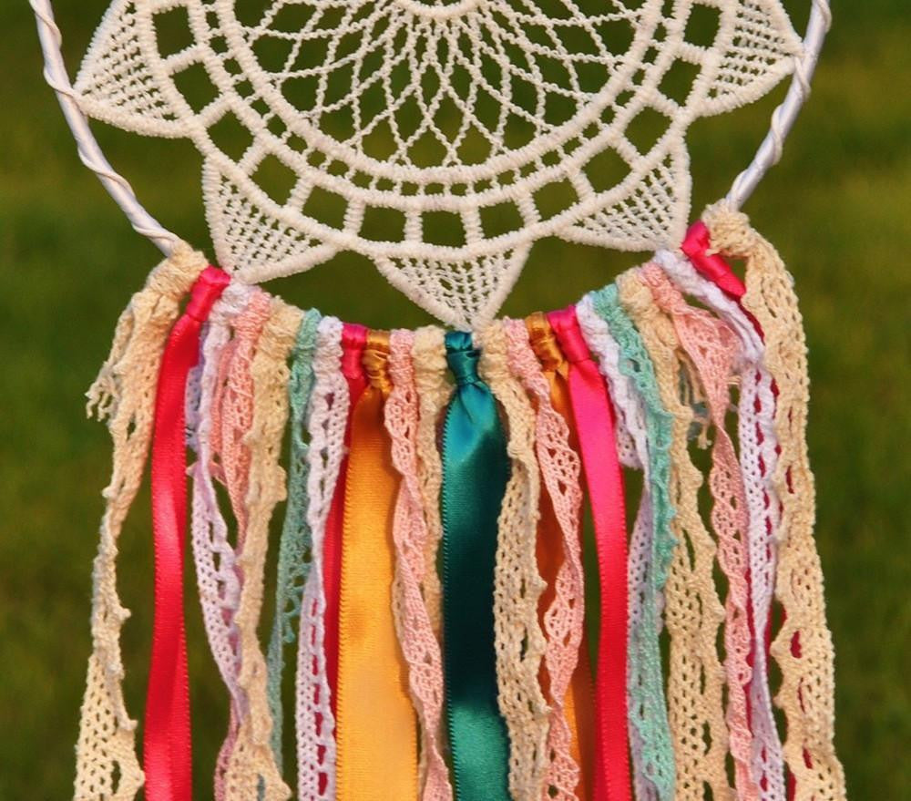 Beautiful Pink Pastel Crochet Lace Mandala Dream Catcher Dreamcatchers