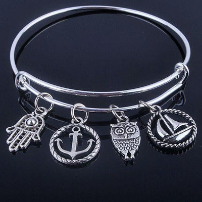 Beautiful Silver Tree of Life Bangles - Adjustable and Expandable Charm Bracelet Style 4 Bracelet