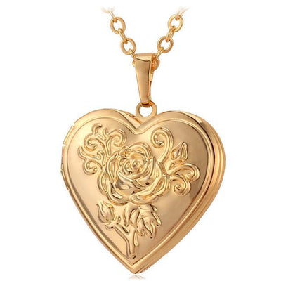 Beauty of my Heart Locket Gold Necklace
