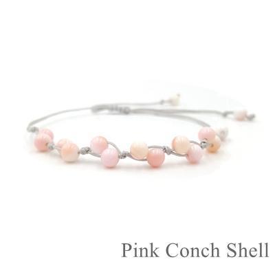 Bijou Gemstone Bracelet Pink Conch Shell Bracelet