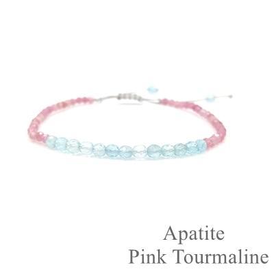 Bijou Gemstone Bracelet Pink Tourmaline and Apatite Bracelet