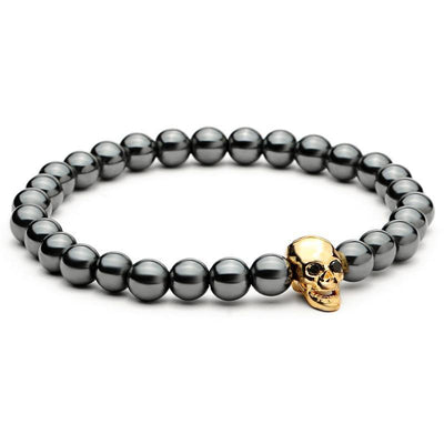 Black Hematite Skull Bracelet Bracelet
