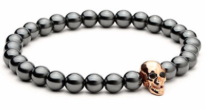 Black Hematite Skull Bracelet Bracelet