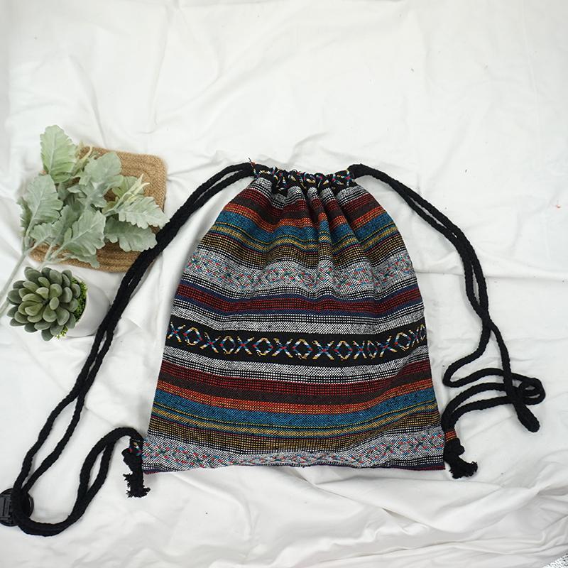 Bohemian Ethnic Drawstring Bag Style 1 Bags