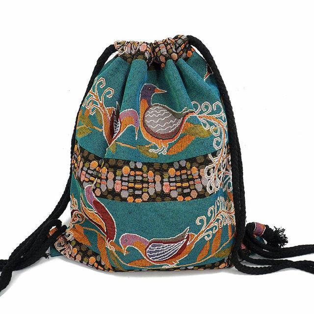 Bohemian Ethnic Drawstring Bag Style 14 Bags