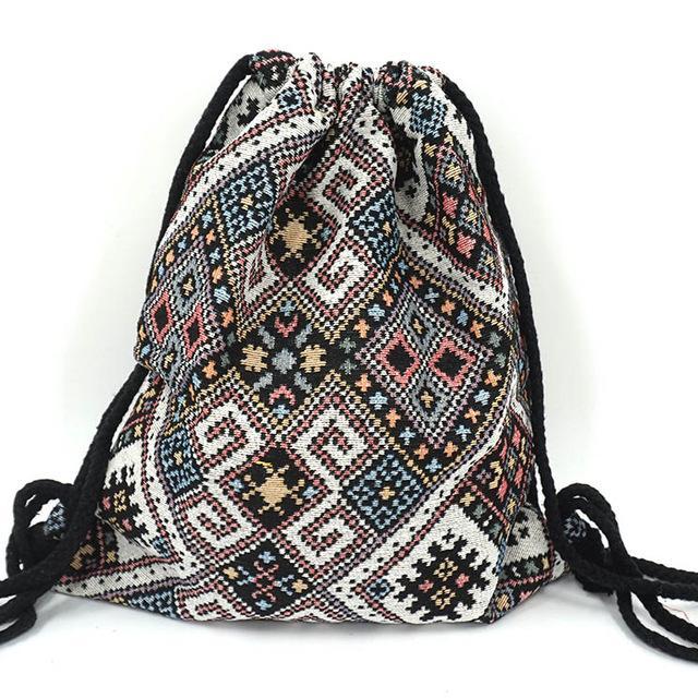 Bohemian Ethnic Drawstring Bag Style 15 Bags