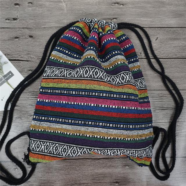Bohemian Ethnic Drawstring Bag Style 5 Bags