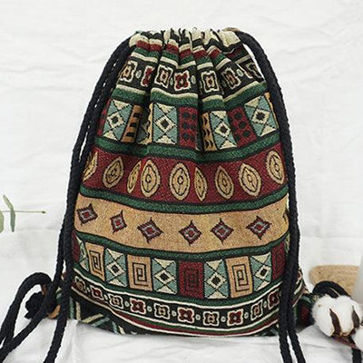 Bohemian Ethnic Drawstring Bag Style 6 Bags