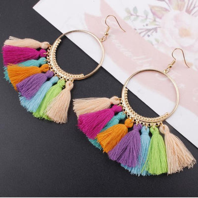 Boho Bliss Tassel Earrings Colorful Earrings
