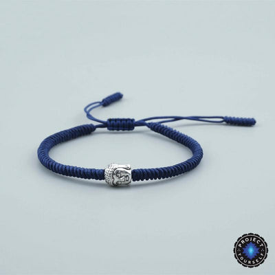 Buddha Charm Lucky Handmade Buddhist Knots Rope Bracelet Blue Bracelet