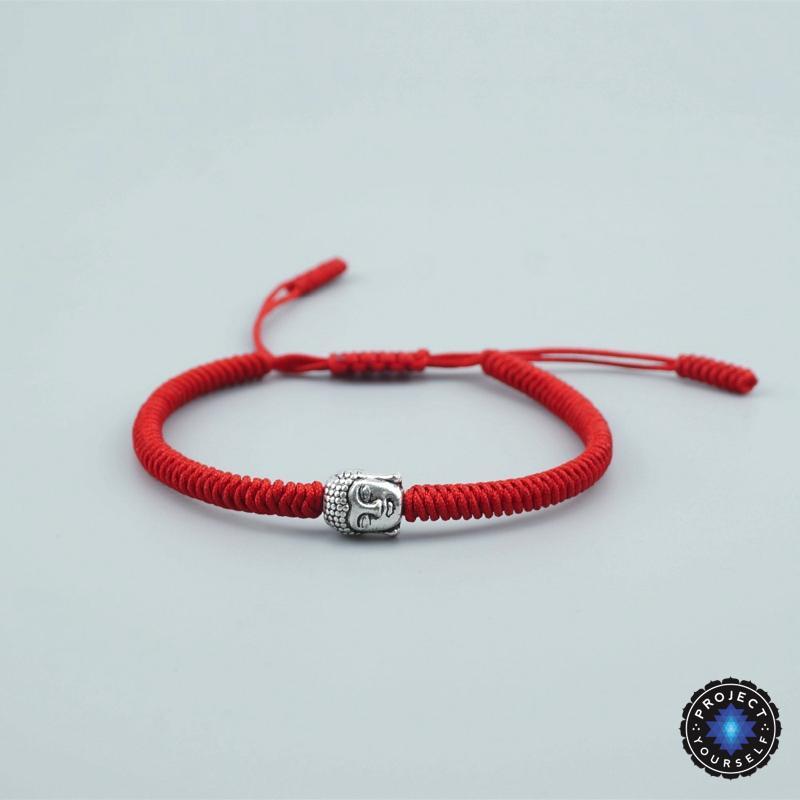 Buddha Charm Lucky Handmade Buddhist Knots Rope Bracelet Red Bracelet