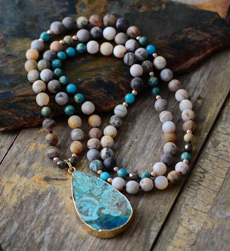 Calming Ocean Stone Necklace – Project Yourself