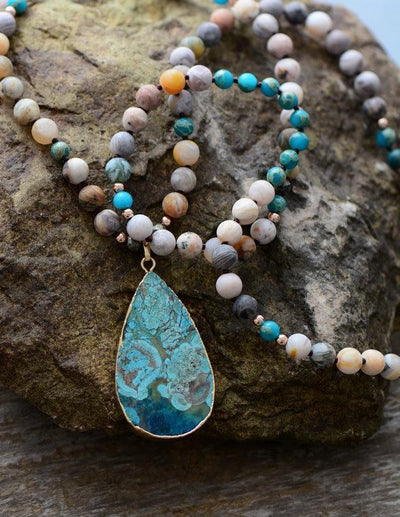 Calming Ocean Stone Necklace Necklace