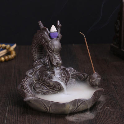 Ceramic Dragon Guardian Backflow Incense Burner Incense Holder